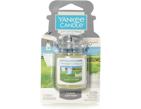 Yankee Candle Profumatore Deodorante Auto Vaso Ultimate,Clean Cotton