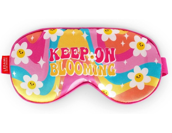 Legami - Sleep Mask Nap Queen, Mascherina da Notte con Elastico Regolabile, Super Soffice, Tema Daisy, in Poliestere, 20.5 x 10