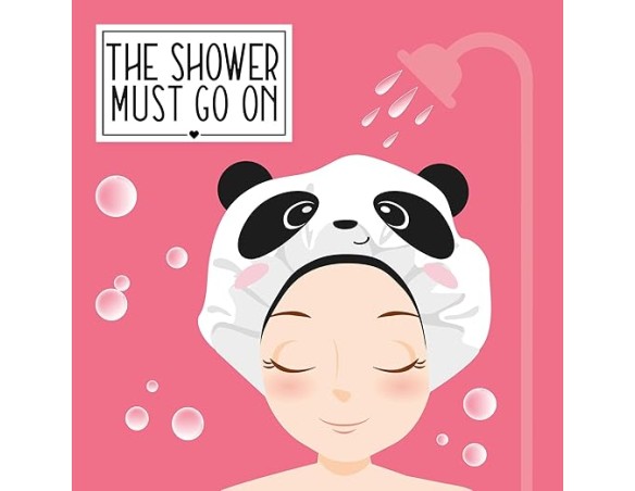 Legami - Cuffia da Doccia The Shower Must Go On, Riutilizzabile Impermeabile, Bordo Elastico, Taglia Unica, Materiale EVA, Tema