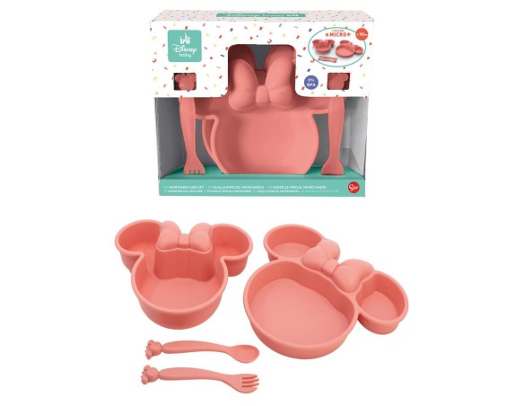 Minnie | Set Piatti e Posate Minnie Mouse Rosa in Plastica - ST10796