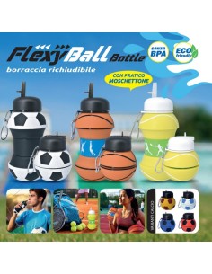 Flexy Ball Borraccia morbida in Silicone allungabile...