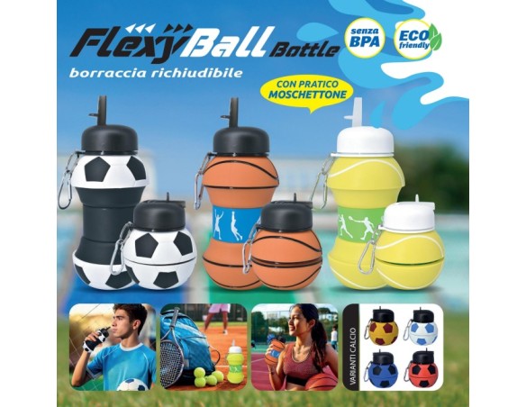 Flexy Ball Borraccia morbida in Silicone allungabile flexyball