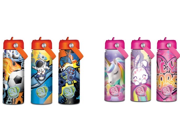 Borraccia Termica con Beccuccio 500 ml Sj Gang Seven bambino e Bambina femminuccia e maschietto
