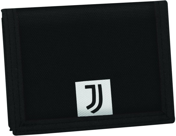 Juventus | Seven Juventus Portafoglio Con Pratica Chiusura In Velcro, Nero, Scomparti Per Tessere, Contanti e Monete, Accessori