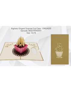 Biglietto auguri surprise cup cake origami