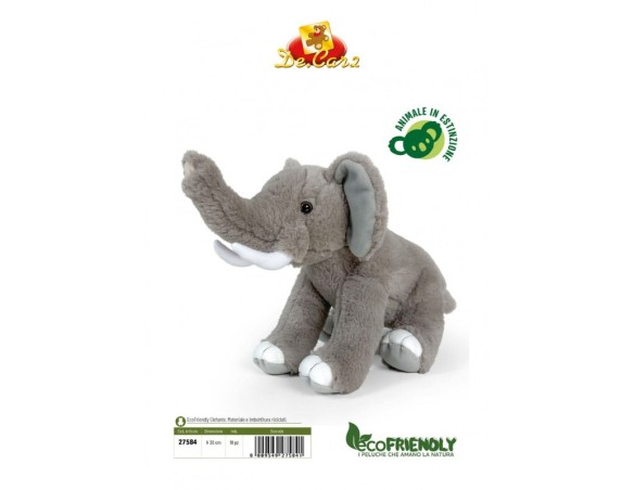 PELUCHE ELEFANTE SEDUTO CM 30 ECO FRIENDLY 27584