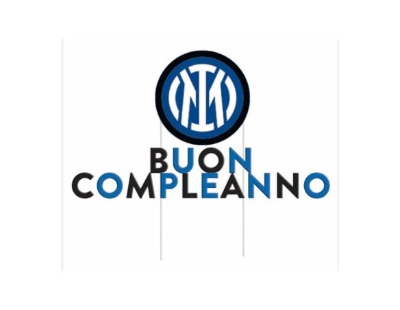 Decorazione per torta Buon Compleanno Ufficiale Inter larghezza 17 cm altezza 19 cm