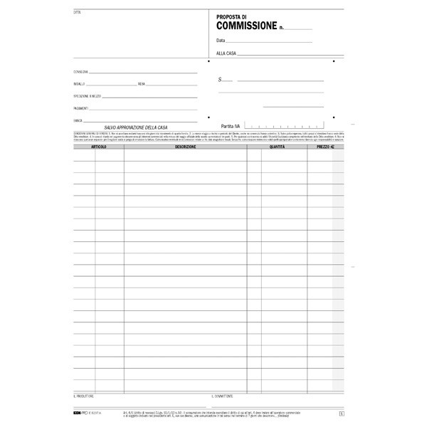 EDIPRO Blocco proposta copia commissione 33x3...
