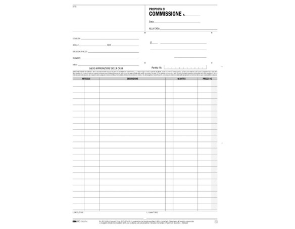 EDIPRO Blocco proposta copia commissione 33x3 autoricalcante 30x21 E5237A triplice copia