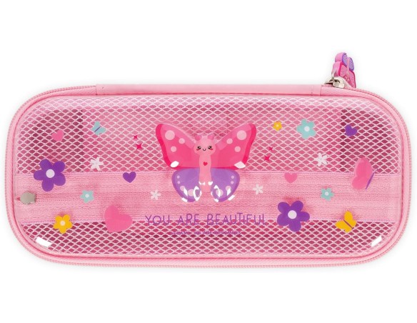 Legami - Astuccio Wonderwow, Tema Butterfly, farfalla 2 Scomparti e Portapenne interno, Scomparto interno con Tessuto a Rete, C