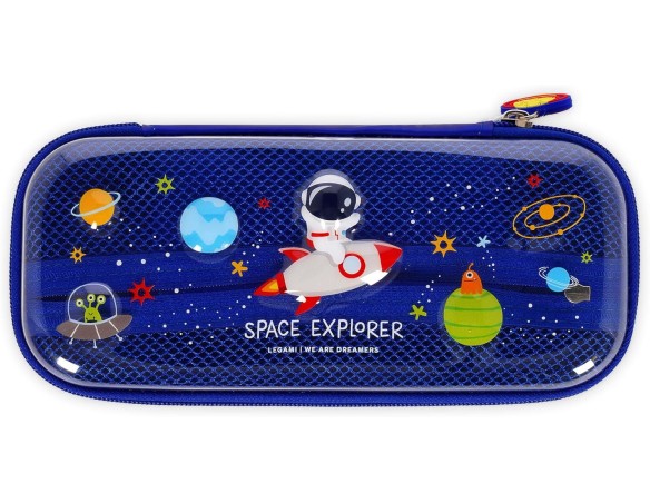 Legami - Astuccio Wonderwow, Tema Space, 2 Scomparti e Portapenne interno, Scomparto interno con Tessuto a Rete, Chiusura a Zip