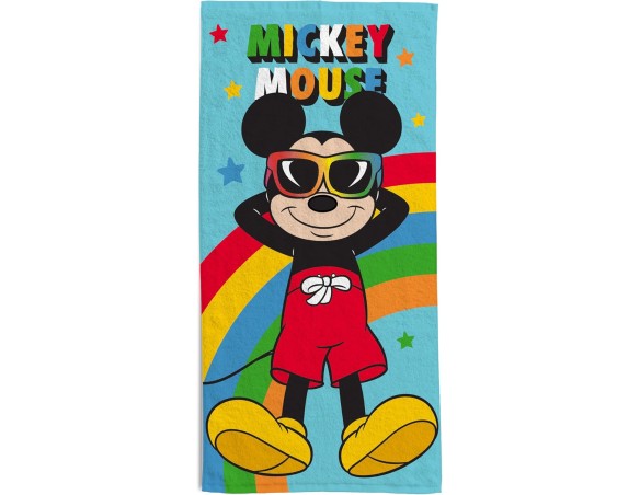 Topolino | Telo Mare Topolino Mickey Mouse Hermet In Spugna 100% Cotone, Cm.70x140