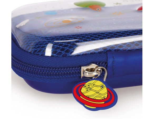 Legami - Astuccio Wonderwow, Tema Space, 2 Scomparti e Portapenne interno, Scomparto interno con Tessuto a Rete, Chiusura a Zip
