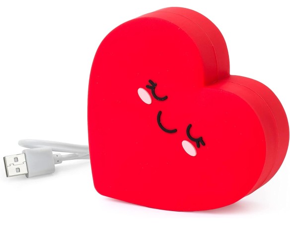 Legami - Caricabatteria Portatile, My Super Power, Batteria Ricaricabile, 8,8x10,6 cm, Tema Heart, Cavo di Ricarica USB/Micro U