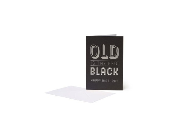 Legami ! Biglietto Di Auguri Di Compleanno Nero "Old Is The New Black" 12x17cm