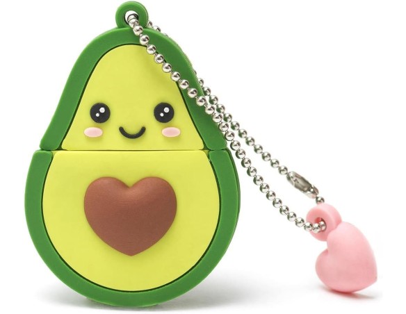 Legami - Pen drive Chiavetta USB 3.0, 32 GB, ultra veloce, Rivestimento in morbido PVC, 4x4,8 cm, Tema Avocado