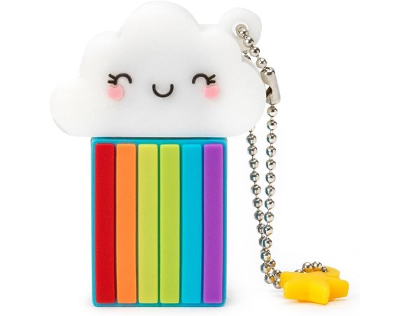 Legami - Pen drive Chiavetta USB 3.0, 32 GB, ultra veloce, Rivestimento in morbido PVC, 4x4,8 cm, Tema RAINBOW arcobaleno