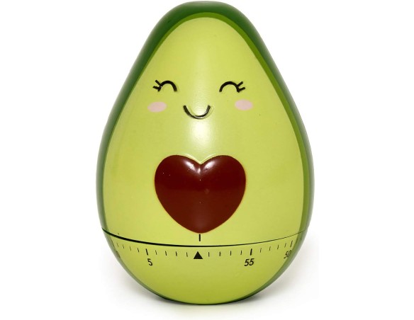 Legami - Timer da Cucina, regolabile manualmente, 60 Minuti, senza Batteria, Ø 6 cm, Tema Avocado