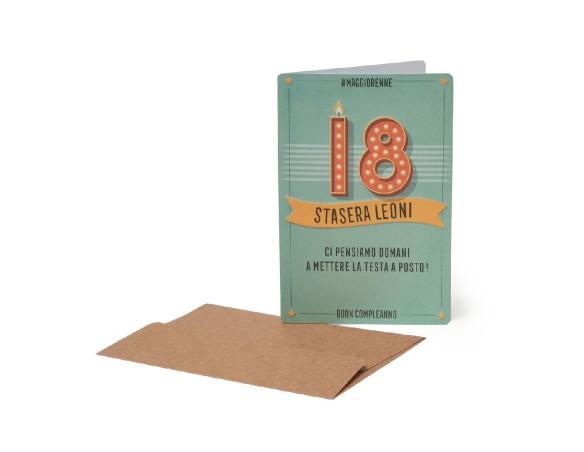 Legami | Biglietto Di Auguri Per Ogni Occasione 18 anni stasera leoni 12x17cm Legami