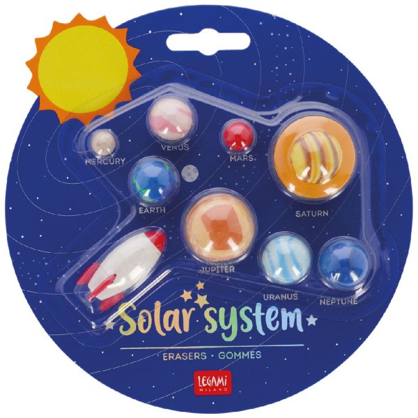 Legami - Solar System, Set di 9 Gomme, 0,8x3,5...