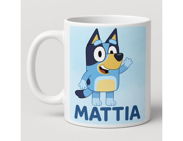 Bluey | TAZZA BLUEY IN CERAMICA CON NOME PERSONALIZZATO
