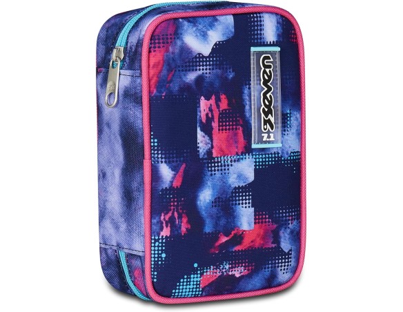 Seven | Astuccio Scuola Speed Case, Viola, Portapenne Mono Scomparto con Plance Amovibili, Completo Di Penne, Matite, Colori, A