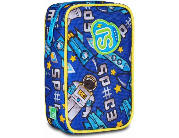Seven | SJ GANG STYLE JAM GANG Astuccio Scuola Speed Case, Blu, Portapenne Mono Scomparto con Plance Amovibili, Completo Di Pen