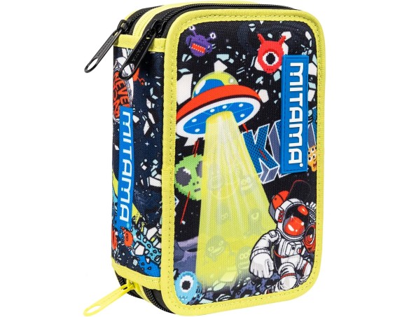 Mitama | ASTUCCIO TRIPLO MITAMA DISCO SPACE con pennarelli, matite, pastelli ecc..