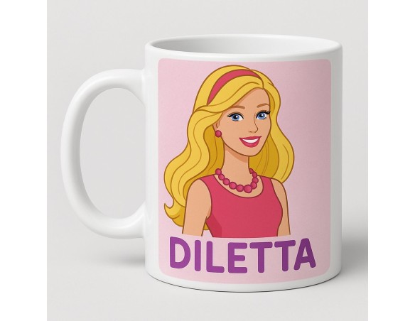 Barbie | TAZZA BARBIE IN CERAMICA CON NOME PERSONALIZZATO