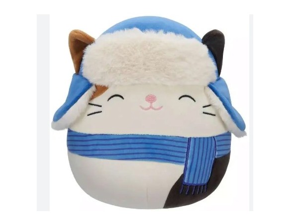 Peluche Squishmallows 2023 Holiday Cam the Cat 8 Plush Hat Scarf Kellytoys