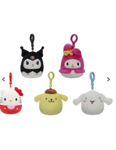 Peluche squishmallows personaggi clip on hello kitty and...