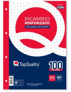 RICAMBI RINFORZATI QUADRETTONE 1CM 10 MM A4 topqty