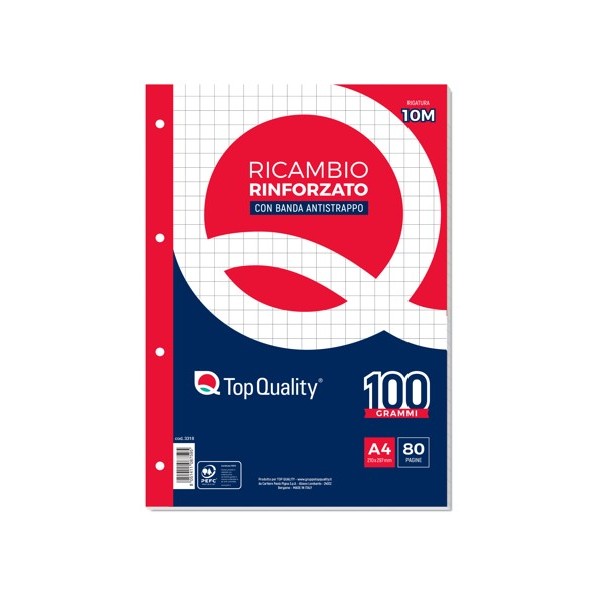 RICAMBI RINFORZATI QUADRETTONE 1CM 10 MM A4 topqty