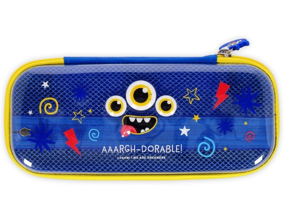 Legami - Astuccio Wonderwow, Tema Monster, mostro 2 Scomparti e Portapenne interno, Scomparto interno con Tessuto a Rete, Chius