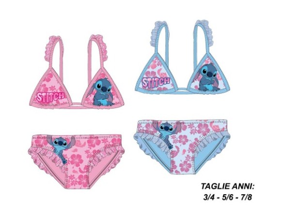 Lilo e stitch | Costume mare bikini bimba Lilo e Stitch da 3 a 8 anni, colori assortiti