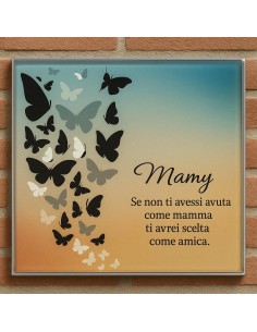 TARGA IN VETRO FESTA DELLA MAMMA PENSIERO STUPENDO MAMMA...