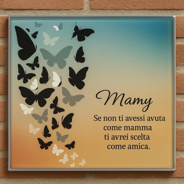 TARGA IN VETRO FESTA DELLA MAMMA PENSIERO...
