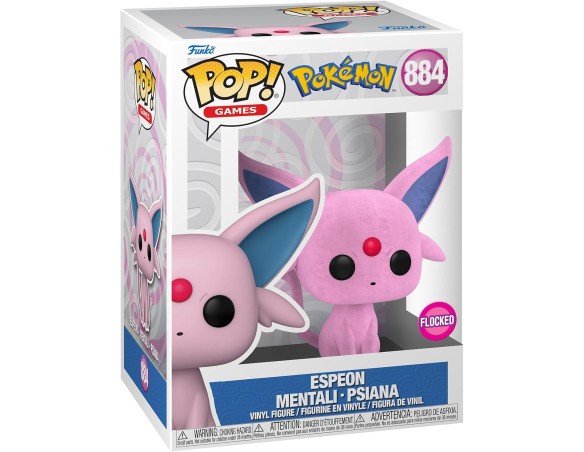 Funko POP! Games: Pokemon - Espeon - (Flocked) - Figura in Vinile da Collezione - Idea Regalo - Merchandising Ufficiale - Gioca