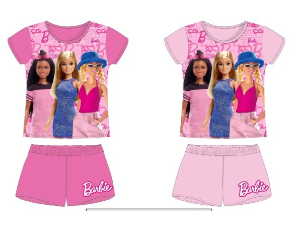 Barbie | Completo Completino in cotone Pigiama corto per bambini Barbie Trendy 3-8 anni