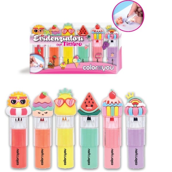 Colorxyou spring mini evidenziatori con timbro...