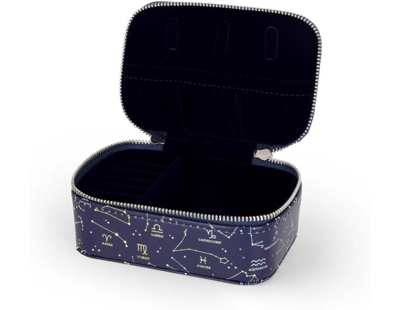 Legami - Portagioie Bling Queen, Tema Stars, Formato Mini, Chiusura a Zip, 3 scomparti, Interno foderato in morbido Velluto, 13