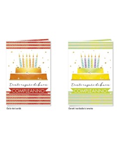 BIGLIETTO MINI CROMO COMPLEANNO 8118 8,5X13,5