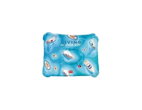 Legami - Cuscino Gonfiabile da Viaggio " La Dolce Vita” | Collo - Ultraleggero 45x36 cm per Mare, Piscina, Campeggio