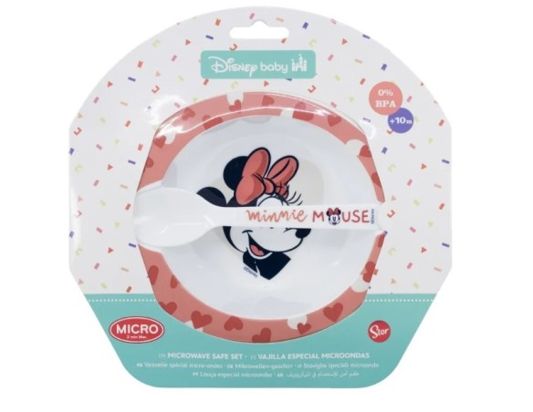 Minnie | Set Piatti e Posate CORA SET MICRO PIATTO E CUCCHIAIO MINNIE
