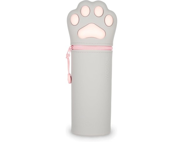Legami - Kawaii Astuccio Scuola 2 in 1 in Morbido Silicone, Tema Kitty Paw, Portapenne da Tavolo, Chiusura con Cerniera, Penne 