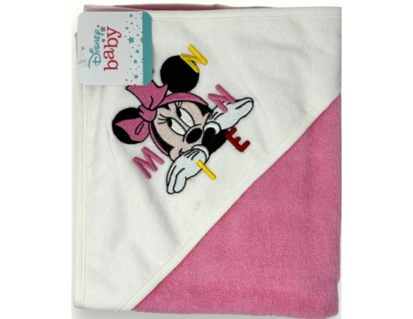 Disney Baby - Accappatoio Triangolo Neonata In Spugna Di Puro Cotone Ricamato Art. Wb7020ma minnie
