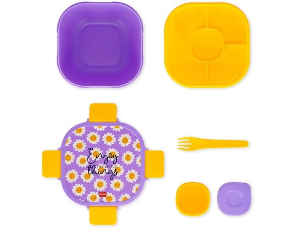 Legami - Contenitore Porta Pranzo, Lunch Box, 1 Forchetta e 1 Porta Condimenti Inclusi, Porta Pranzo Ermetico, A Prova di Perdi