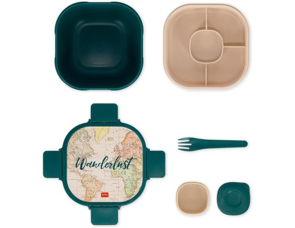 Legami - Contenitore Porta Pranzo, Lunch Box, 1 Forchetta e 1 Porta Condimenti Inclusi, Porta Pranzo Ermetico, A Prova di Perdi
