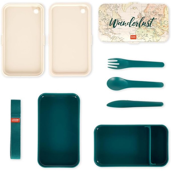 Legami - Porta Pranzo, Lunch Box con 3 Posate...