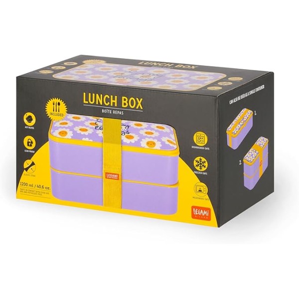 Legami - Porta Pranzo, Lunch Box con 3 Posate...